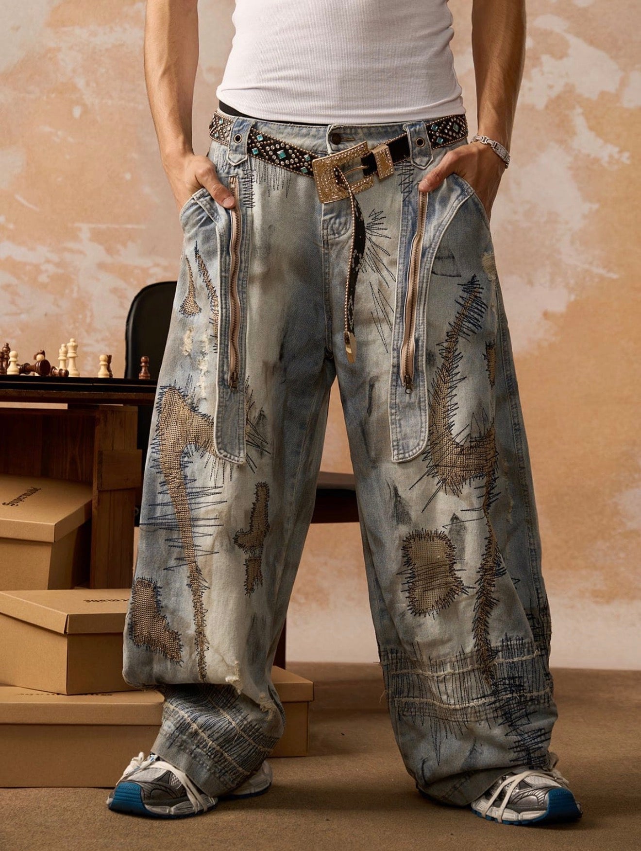 RO STYLE WASHED BARREL JEANS