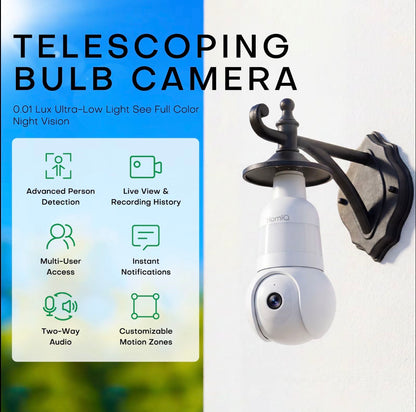 HomiQ AI 3K 5MP Bulb Camera with Full Colour Night Vision
