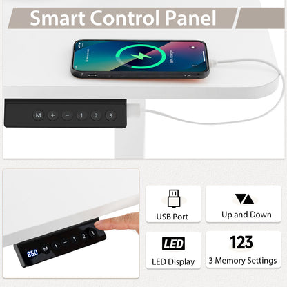 Electric Height-Adjustable Standing Desk with Integrated USB Charging: Enhance Your Workspace Comfort and Productivity