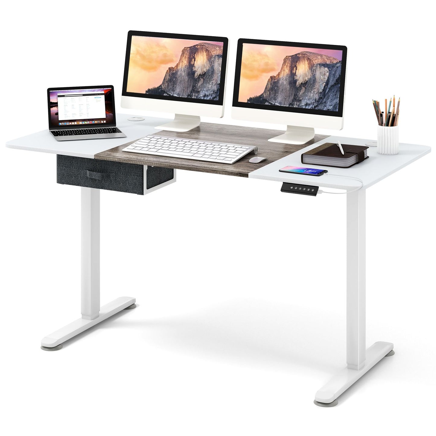 Electric Height-Adjustable Standing Desk with Integrated USB Charging: Enhance Your Workspace Comfort and Productivity