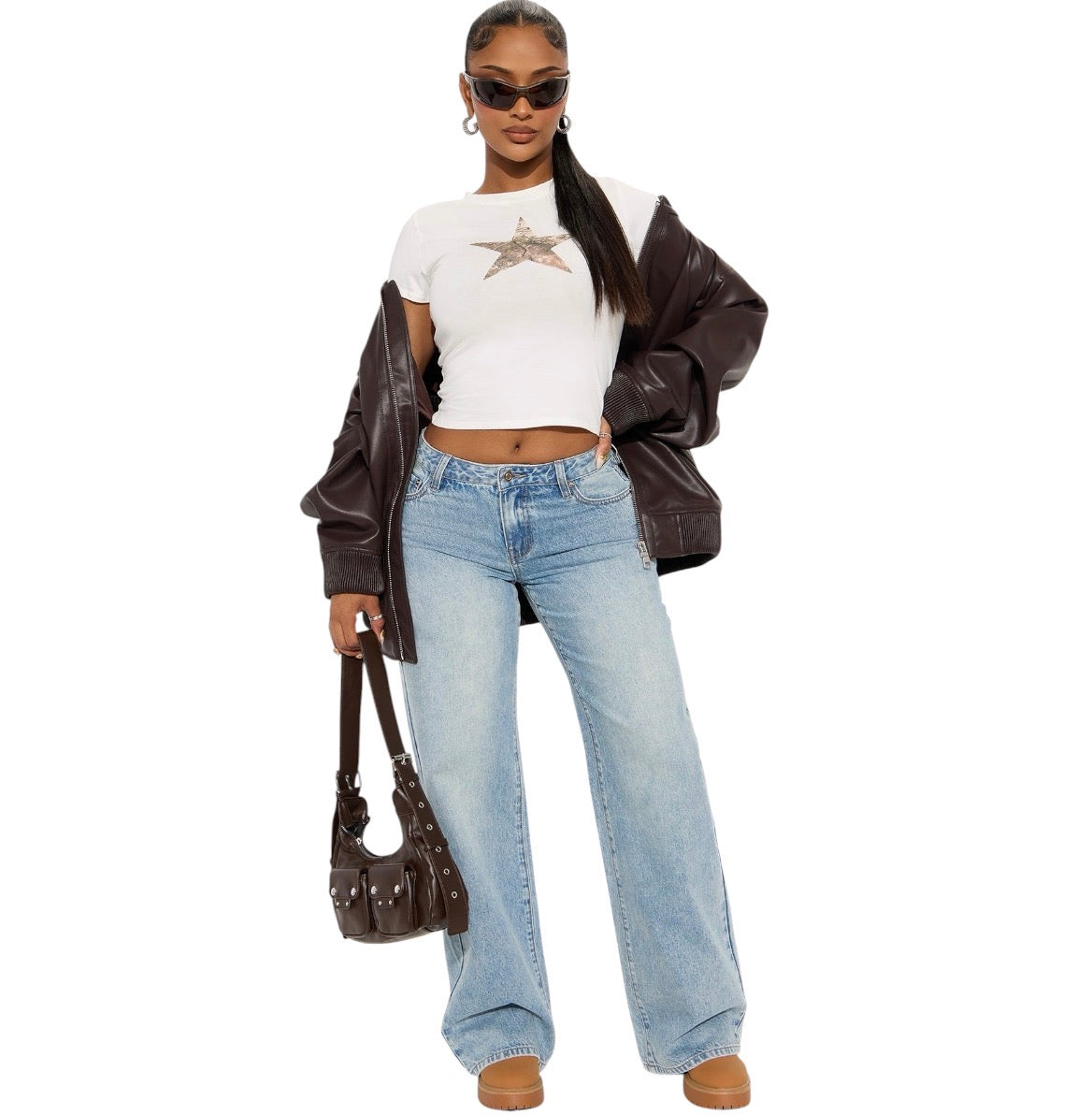 Westside Low Rise Wide Leg Jeans Light Wash