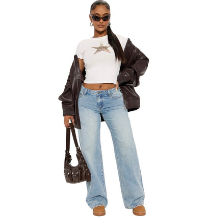 Westside Low Rise Wide Leg Jeans Light Wash
