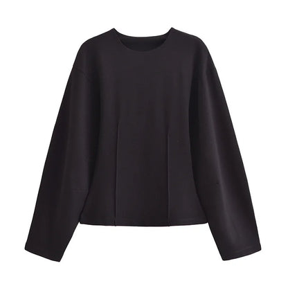 Women'S Two Pieces Set Pant Sets Crop Long Sleeve Sets Elegant Women'S Suits High Waist Wide Leg Trousers Outfit Streetwear
