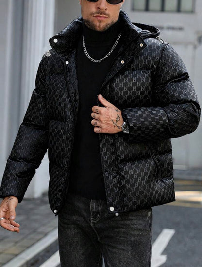 Manfinity CasualCool Men’s Geometric Zip Up Hooded Jacket