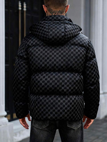 Manfinity CasualCool Men’s Geometric Zip Up Hooded Jacket