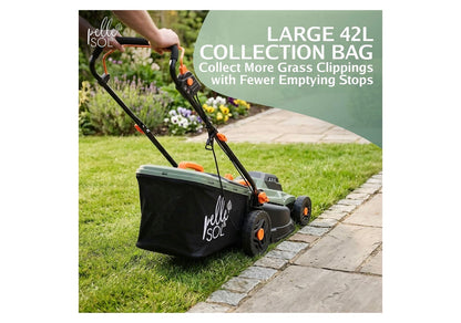 Pelle & Sol Electric Lawn Mower 1800W 43cm Cutting Width 52L Collector