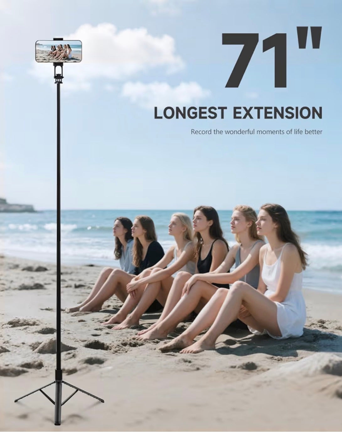 180cm Phone Tripod Selfie Stick Aluminium Stand Wireless Remote