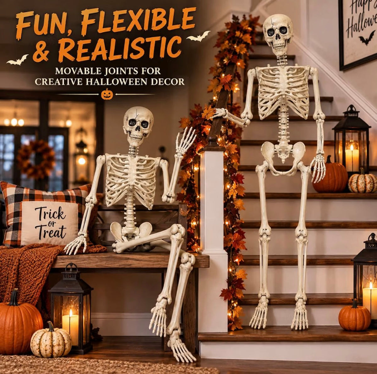 165cm Poseable Skeleton Halloween Decoration | Minja Superstore