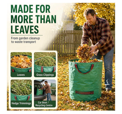 Singwow 500L Garden Waste Bags 2 Pack Heavy Duty Reusable Sacks