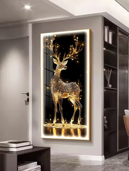 Deer LED Crystal Porcelain Wall Lamp – Artistic Wall Light for Interior Elegance