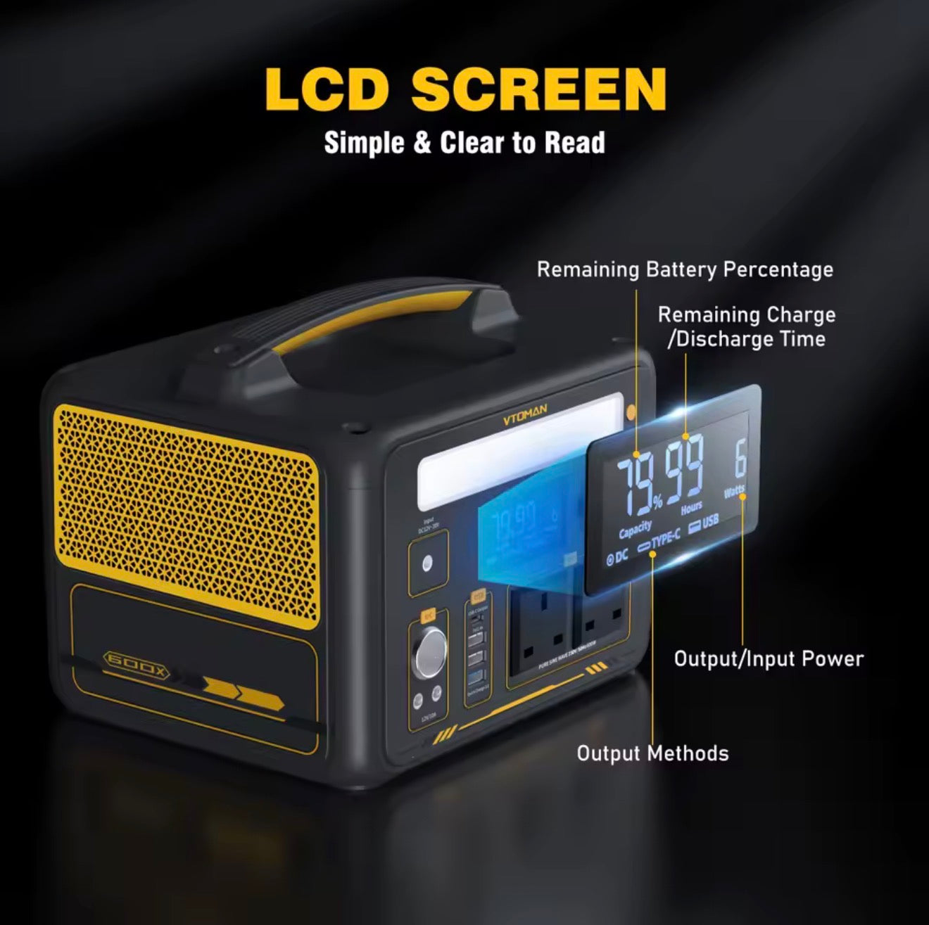 VTOMAN Jump 600X 299Wh 600W LiFePO₄ Portable Power Station
