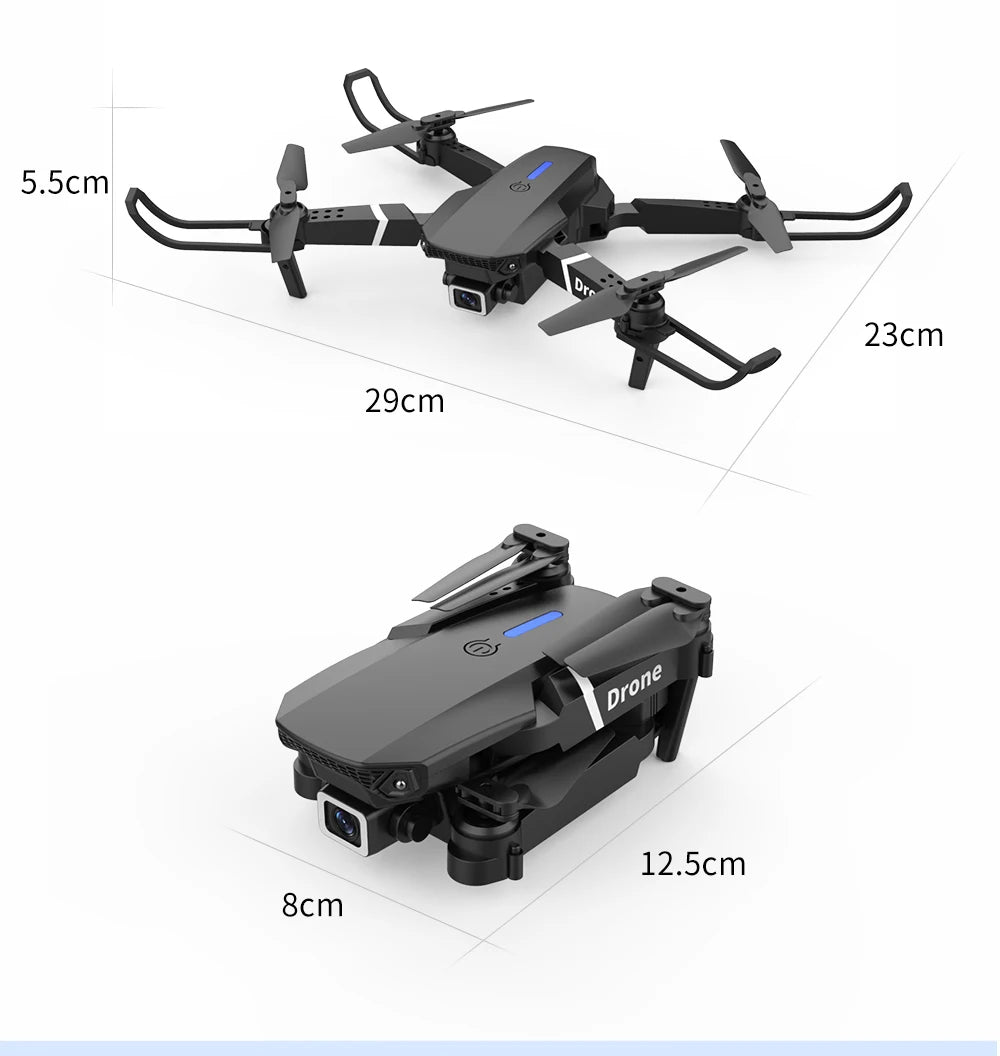 Professional E88 Drone: 4K UHD Camera, WiFi FPV, Altitude Hold & Portable Foldable Design for Aerial Excellence