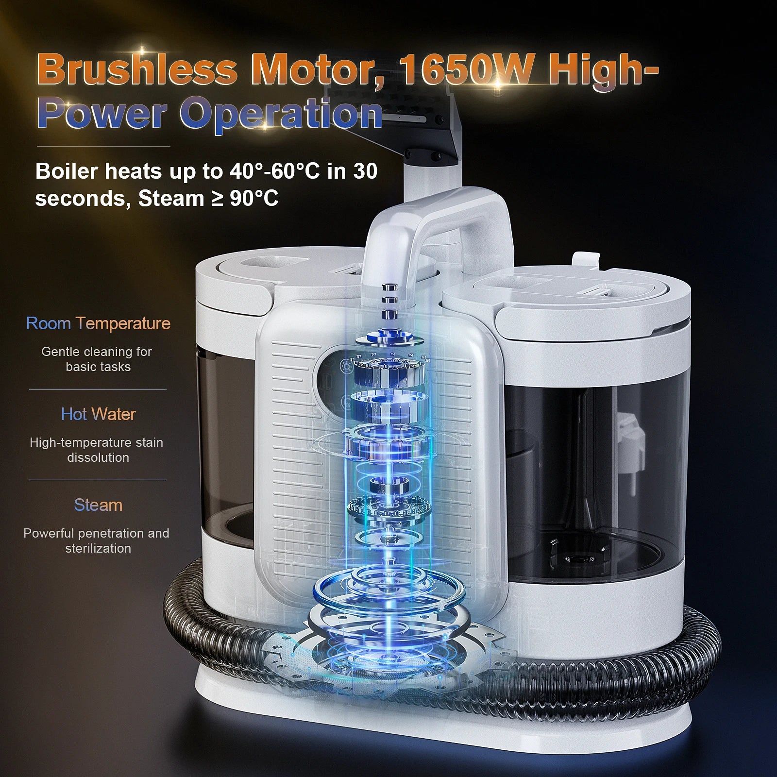 C988 Spot Cleaner 15Kpa 1650W Vacuum Steam Cleaner Spray Suction Integrated Handheld Cleaning Carpet Cleaner Machine