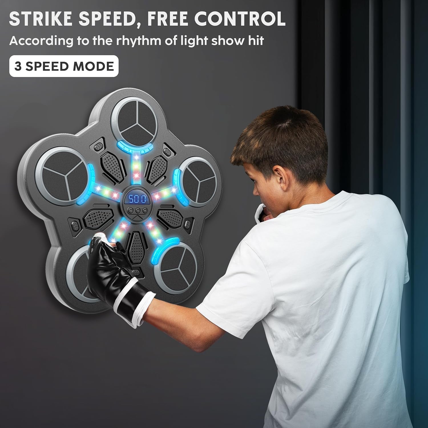 Music Boxing Machine,Boxing Machine Wall Mounted,Smart Music Boxing Machine with Boxings Gloves,Musical Boxings Equipment Punching Machines,Wall Target Training for Adult Kid Home Exercises