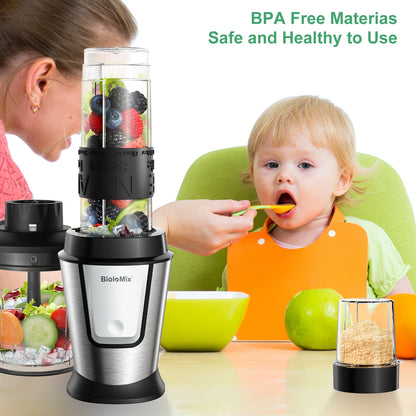 Versatile 3-in-1 Multifunctional Food Processor: 700W Juicer, Blender, and Personal Smoothie Maker with Chopper and Grinder