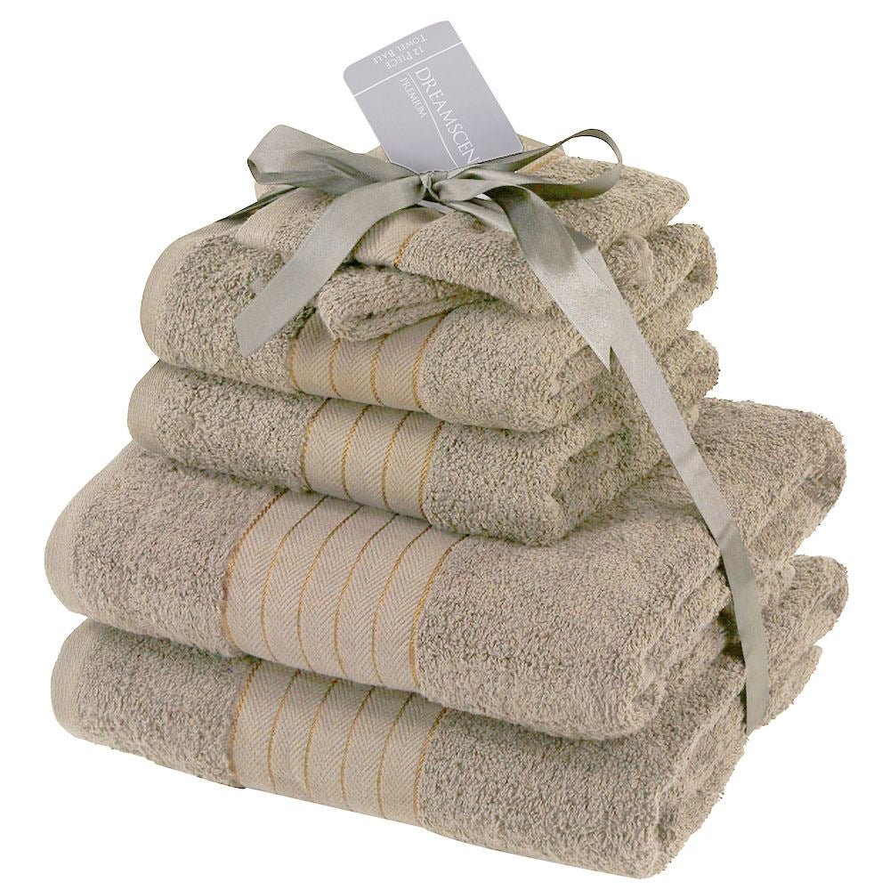 Luxury Dreamscene 100% Cotton Towel Set - Ultra Soft Bath, Hand, and Face Cloths for Ultimate Comfort