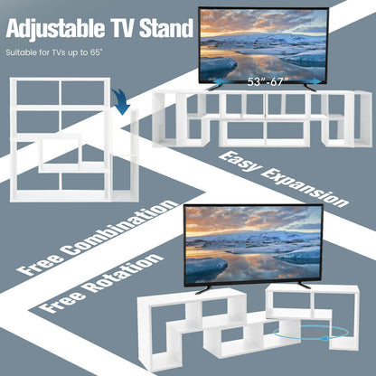 Stylish and Versatile Convertible TV Stand Set - Accommodates Screens up to 65 Inches