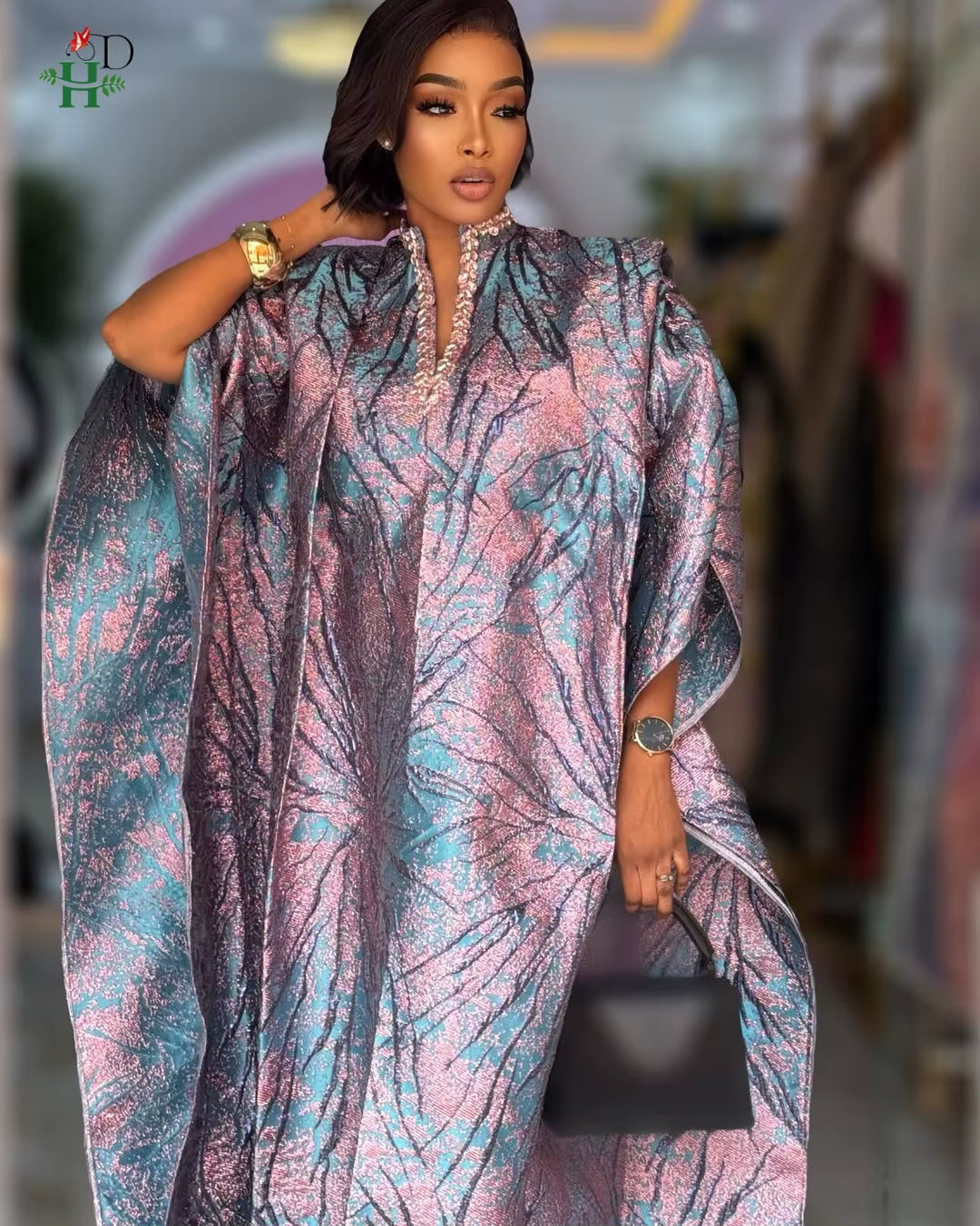 2025 New African Clothes for Women Kaftan Dress Fashion Party Dress Vintage Summer Gown Casual Vestidos Muslim Robe Boubou