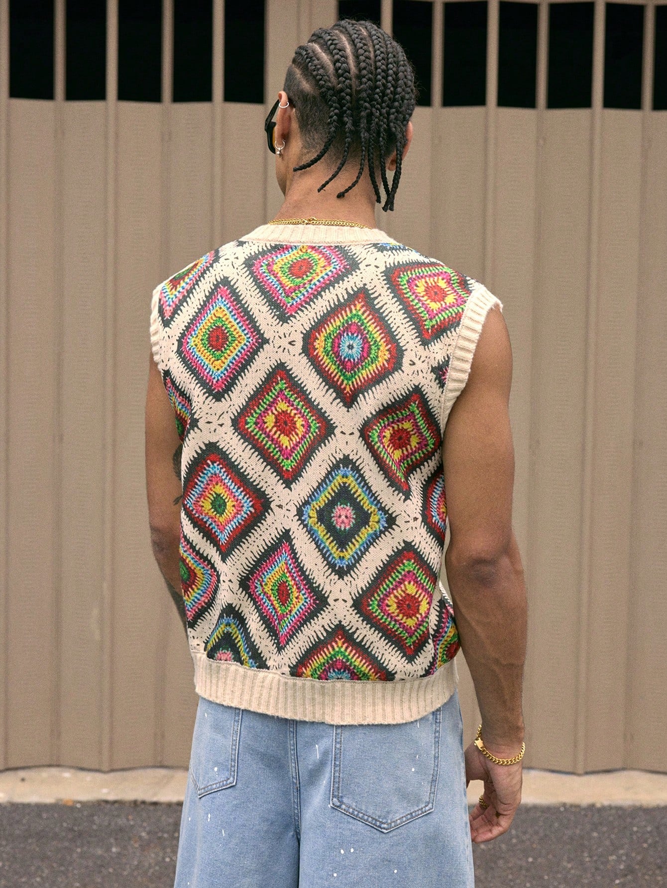 AXEPEAK Multi-Color Floral Pattern Men'S Summer Casual Knit Tank Top, Streetwear Inspired