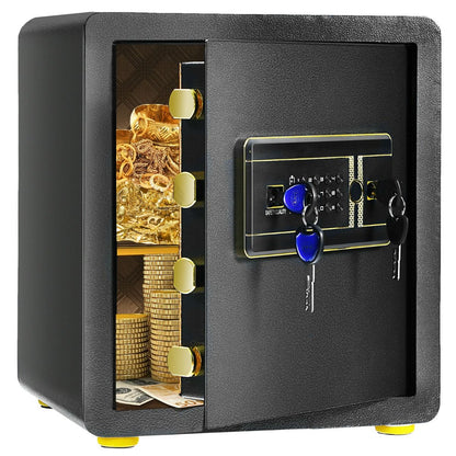 Electronic Safe with Triple Access Mechanisms for Secure Cash and Jewelry Storage