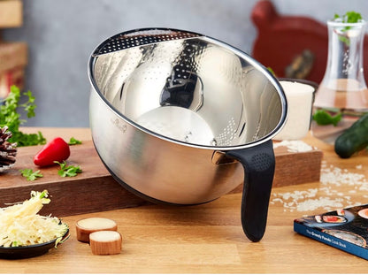 Yum Asia 304 Stainless Steel Rice Washing Bowl 22cm Silicone Base