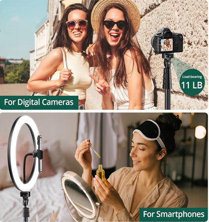 ATUMTEK 12-inch Ring Light Tripod 63-inch LED Selfie Light Remote