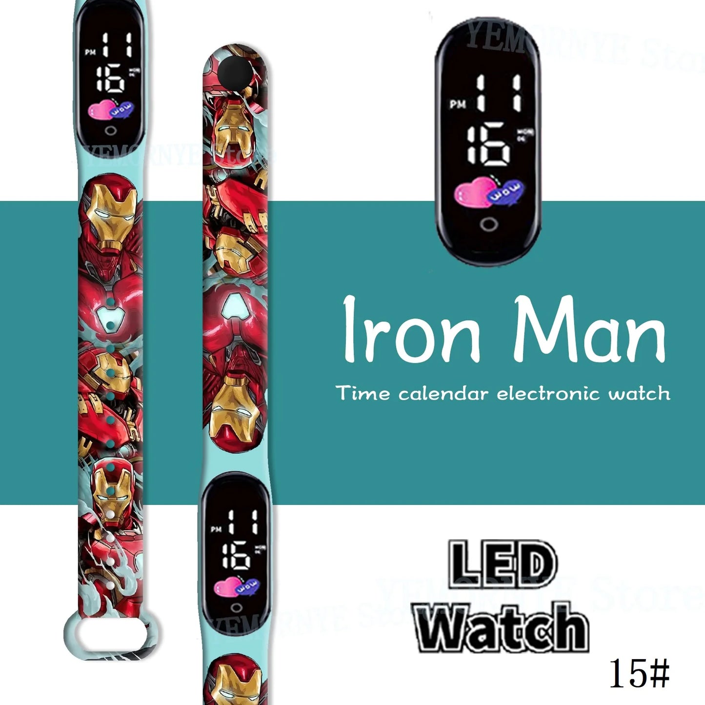 Disney Spider Man Children'S Cartoon Anime Character Luminous Bracelet Watch LED Touch Waterproof Clock Sports Gifts Christmas H