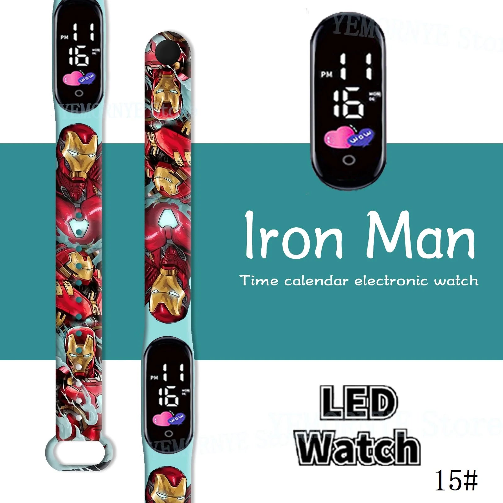 Disney Spider Man Children'S Cartoon Anime Character Luminous Bracelet Watch LED Touch Waterproof Clock Sports Gifts Christmas H