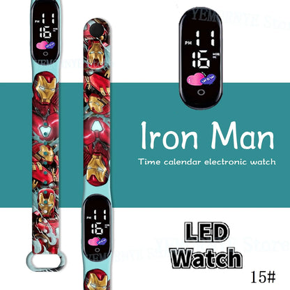 Disney Spider Man Children'S Cartoon Anime Character Luminous Bracelet Watch LED Touch Waterproof Clock Sports Gifts Christmas H
