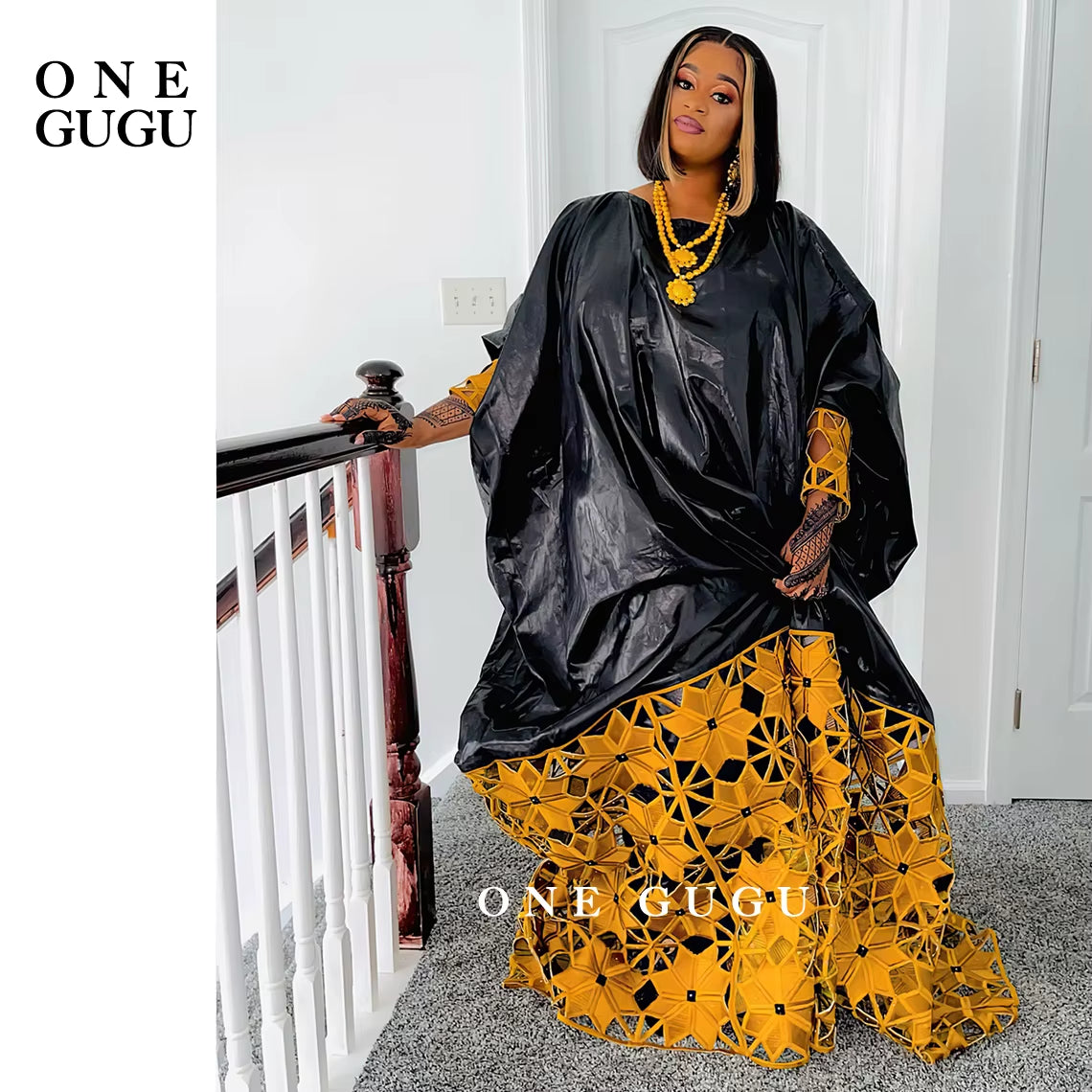 Winter African Bazin Rich Dress with Gold Brode Noble Lady Wedding Party Gown plus Size Nigerian Dashiki Robe Long Sleeves Dress