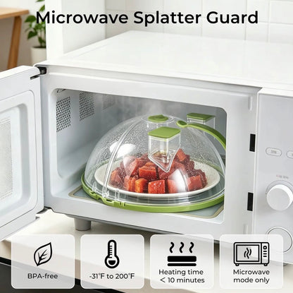 Microwave Splatter Cover with Water Steamer 10 Inch