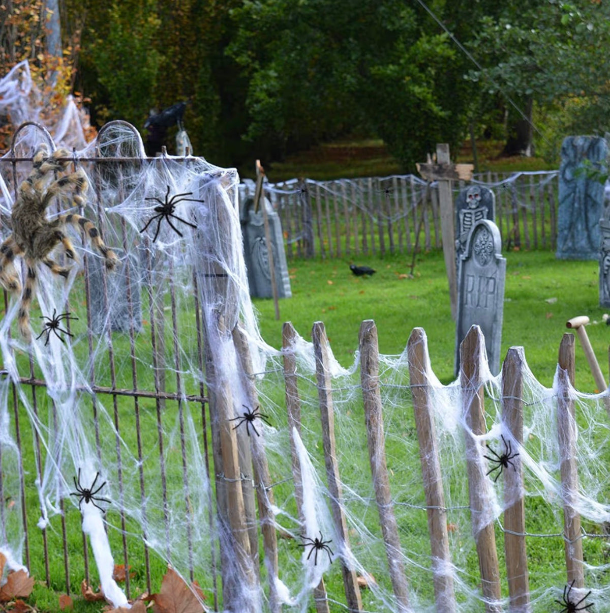 300g Halloween Spider Web Decoration with 50 Spiders | Up to 1,500 Sq. Ft.