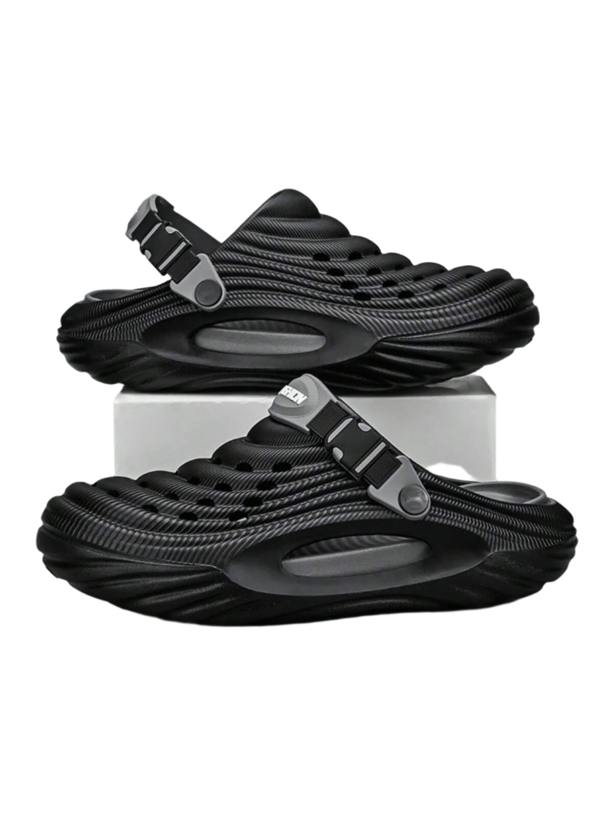 Plus Size Men'S Summer Outdoor Breathable Sandals, Soft Thick Tire Sole Anti-Slip Closed Toe Beach/Hiking Slippers
