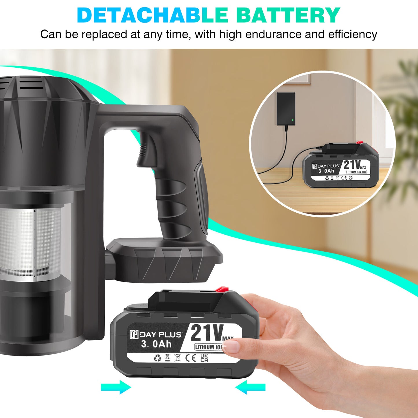 3In1 Cordless Vacuum Cleaner Upright Handheld Stick Lightweight Bagless