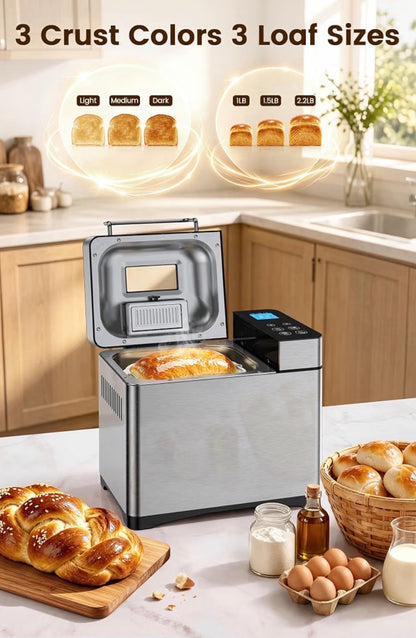 2.2LB Bread Maker Machine 710W | 17 Programmes & Ceramic Pan