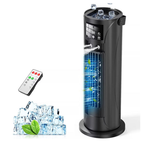 Portable Air Conditioner, 28dB Air Cooler, 26ft/s Velocity Mini Air Conditioning Unit with 2-8H Timer, 120° Oscillation, 1-Touch Turbo Mode Cool Mist, Low Energy Small Air Conditioner for Home(Black)