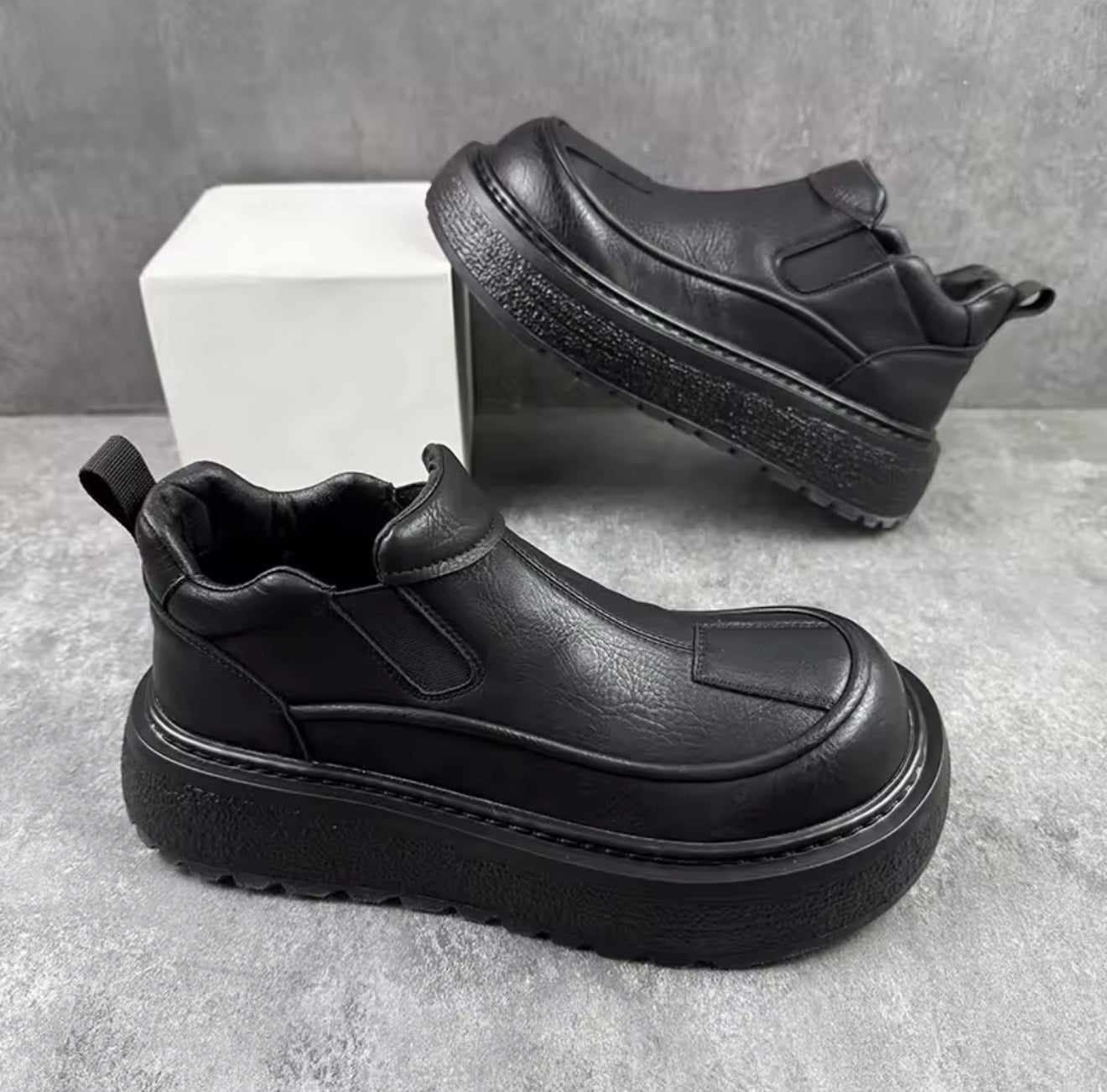 Trendy Luxury Workwear Leather oes Men's Winter New Fce Lined Warm Real Leather ort Boots Thi Bot Outdoor Cotton