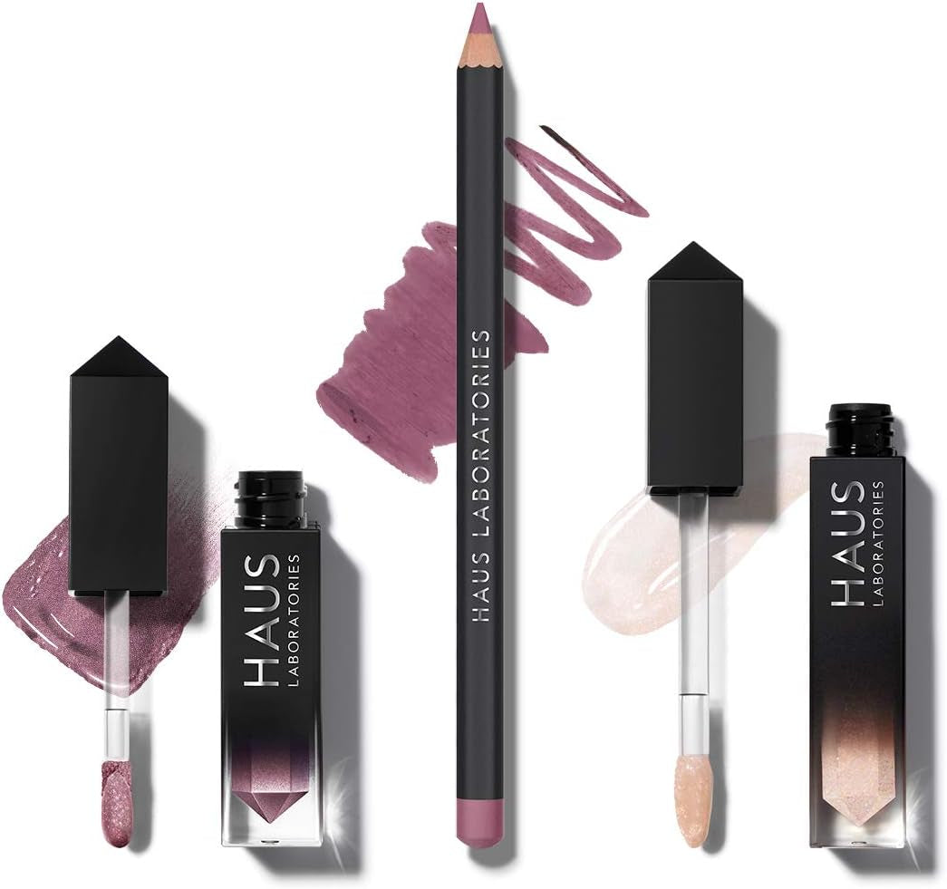 by Lady Gaga: HAUS of COLLECTIONS | Makeup Kit with Bag, Liquid Eyeshadow, Lip Liner Pencil, and Lip Gloss Available in 9 Sets, Vegan & Cruelty-Free | 3-Piece Value Set