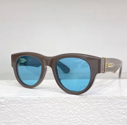 JMM ROLLINGSUN Thick Italy Acetate Sunglasses Handmade Japan Style Designer Brand Uv400 Round High Quality Eyeglasses with Case