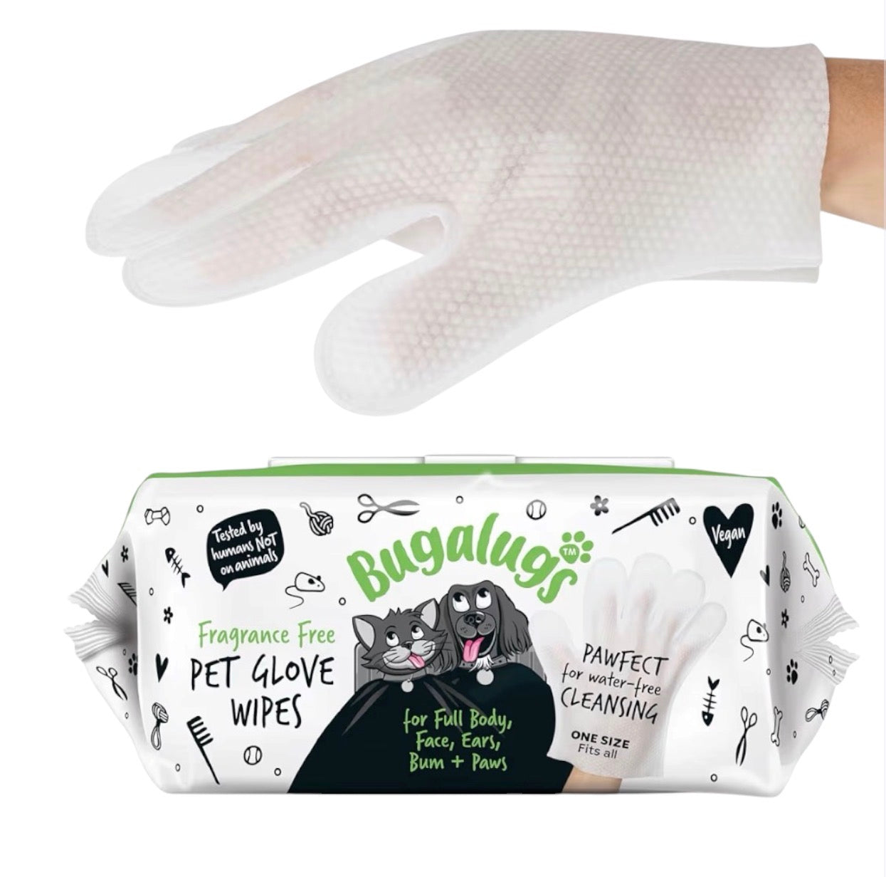 BUGALUGS Dog Grooming Glove Wipes 30 Pack