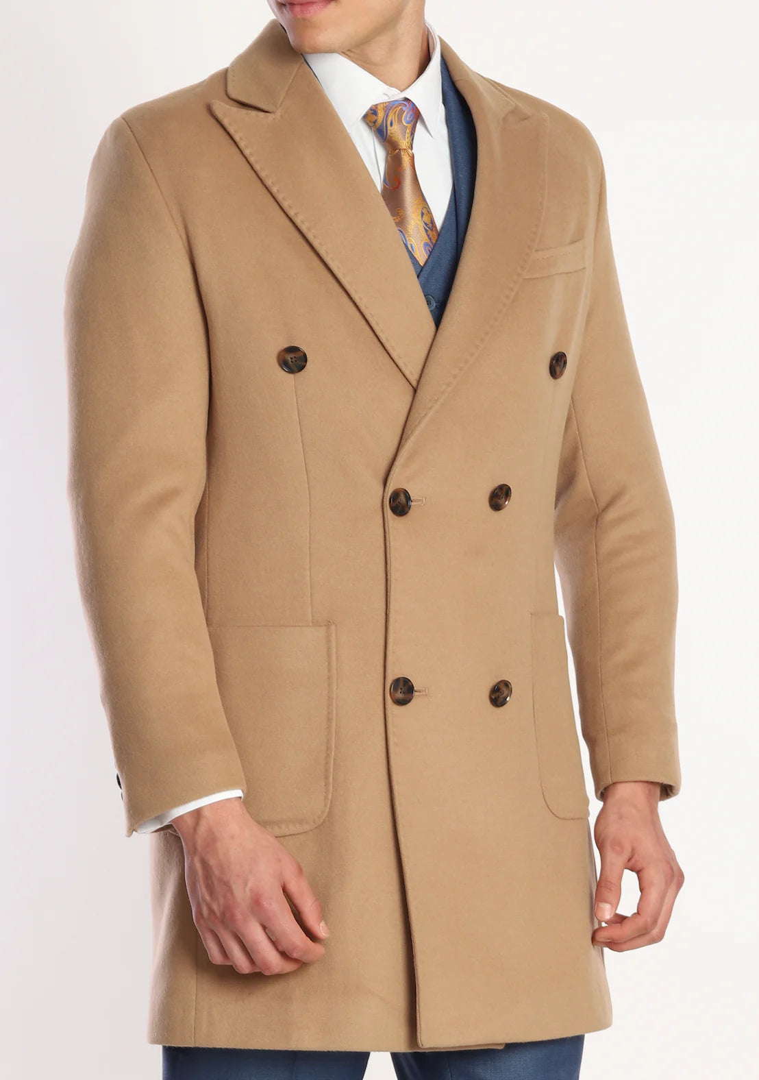 ICONY Scarface III - Camel Double Breasted Overcoats by , London