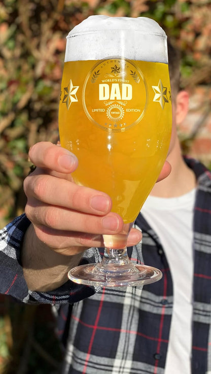 Father'S Day Gifts Dad Gifts - World'S Finest Dad Beer Glass (1 Pint / 580Ml) Christmas Birthday Presents Father'S Day Gift