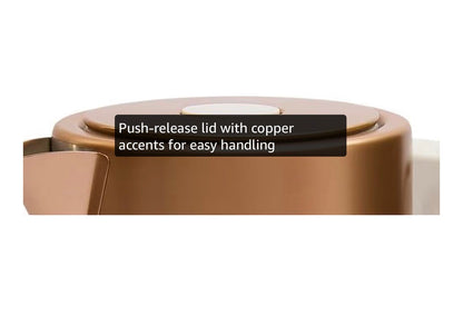 Russell Hobbs Calm Kettle (1.7L, AI-designed, Variable temperature 40-100°C, Digital display, Soothing sounds, 360° base, Frosted glass, Copper accents, Quiet boil technology, 3000W) 27450