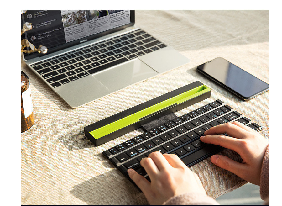 Office Portable Folding Wireless Reel Keyboard