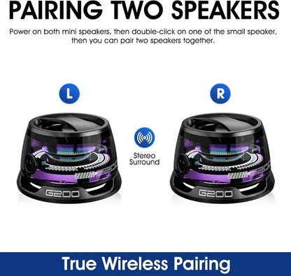 G200 Portable Bluetooth Speaker with RGB Lighting, Magnetic Design, Bluetooth 5.3 Technology, Compact Sound Box, 7-Hour Playback, and Integrated Phone Holder