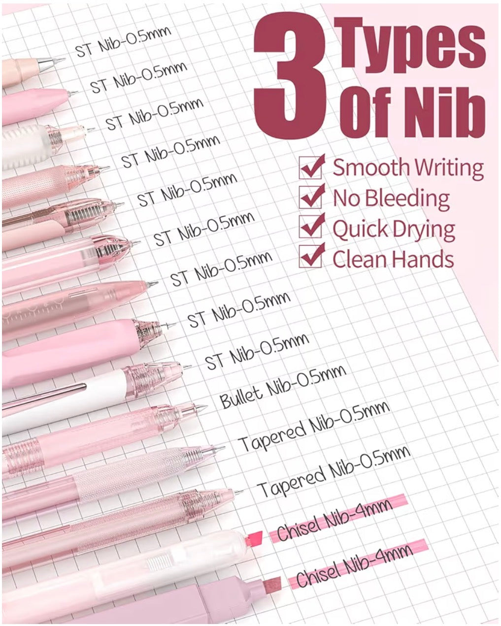 Four Candies 14 Pack Gel Ink Pens 0.5mm Pastel Highlighters