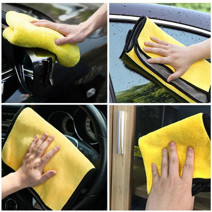 Microfiber Car Wash Towel - 30x30 cm Hemmed Drying Cloth for Vehicle Detailing and Care