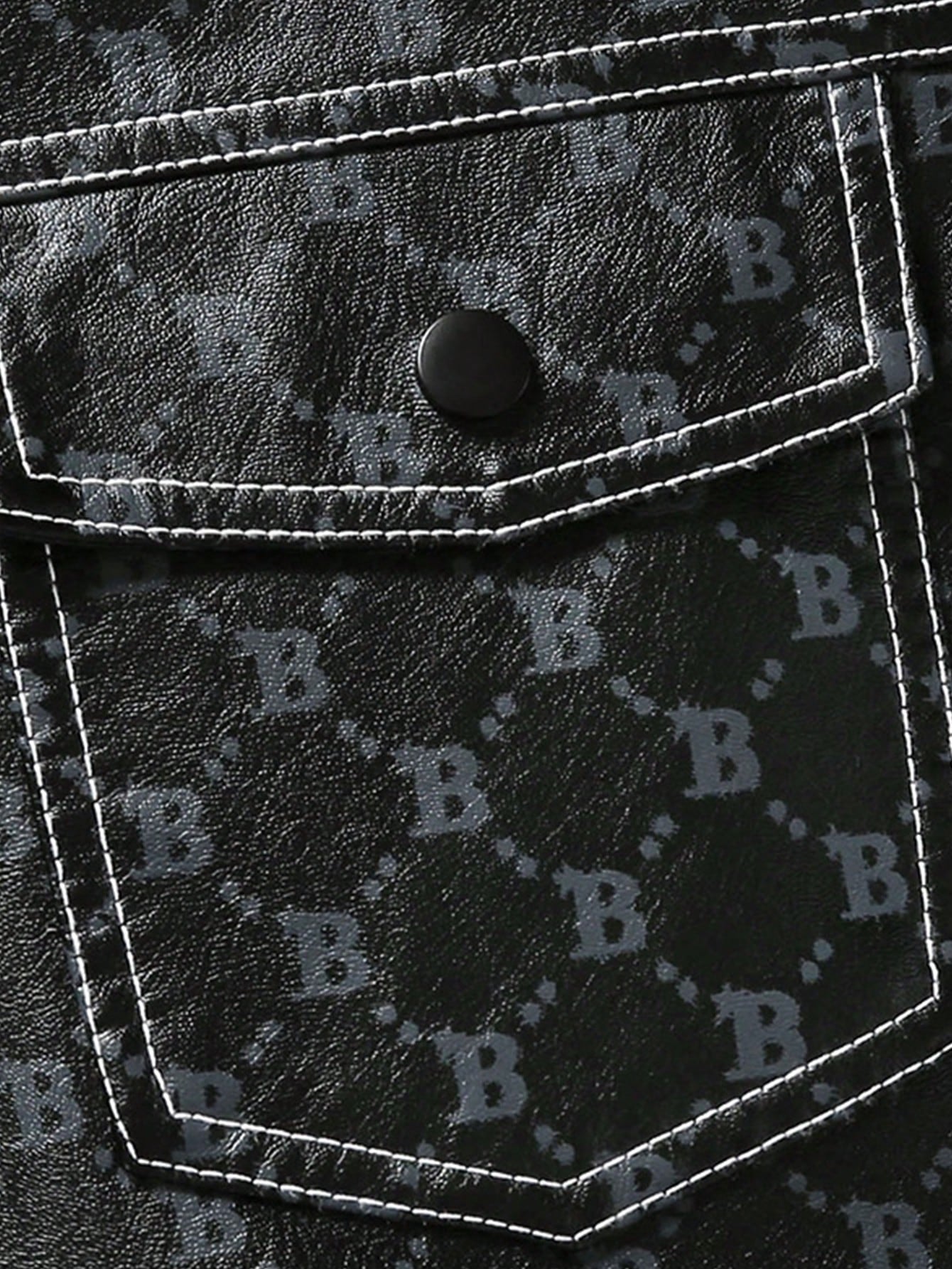 Men Geo Print Flap Pocket Rave Jacket