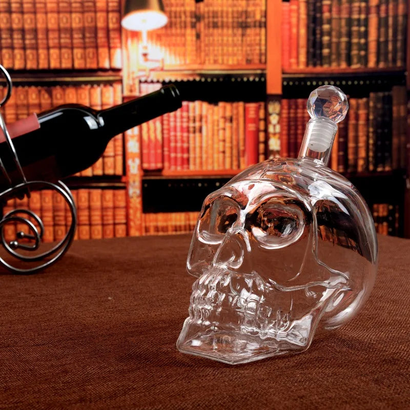 1000Ml Skull Fruit Juice Container Wine Bottle Borosilicate Glass Decanter Whisky Terror Bar Originality Gift Decoration