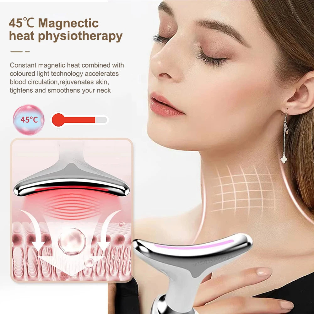 EMS Facial Massager with Red Light Therapy for Anti-Aging, Skin Tightening, and Neck and Face Lifting